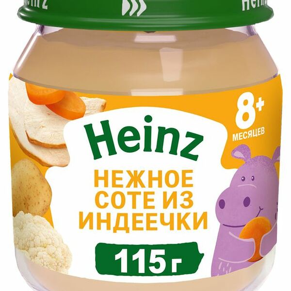 Пюре детское мясное Heinz Нежное соте из индейки с 8 месяцев 115 г