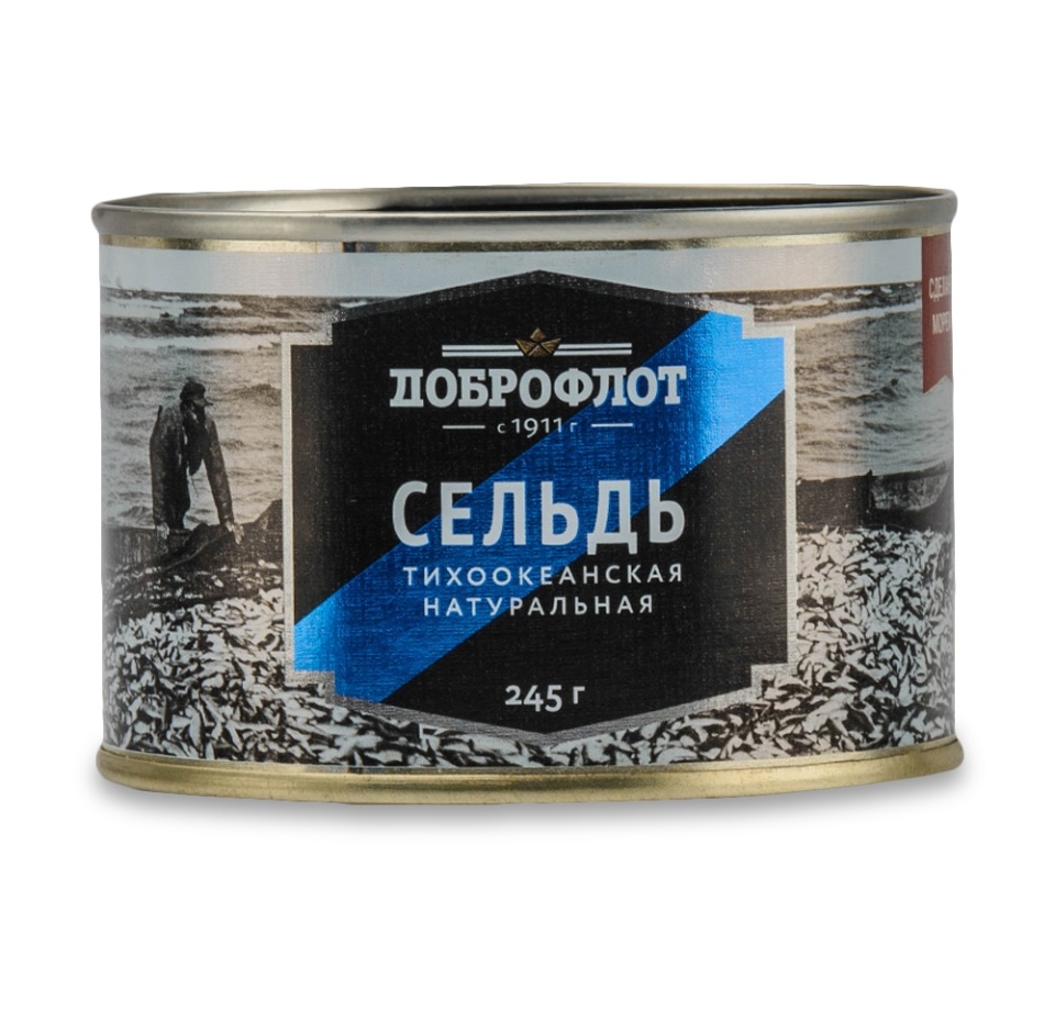 

Сельдь Доброфлот тихоокеанская натуральная 245 г
