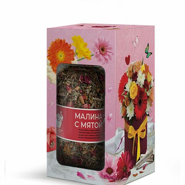 Напиток чайный Первая Чайная Компания, Малина с мятой, 120г