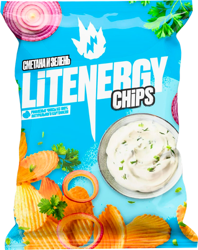 

Чипсы Lit Energy Сметана и зелень 120 г