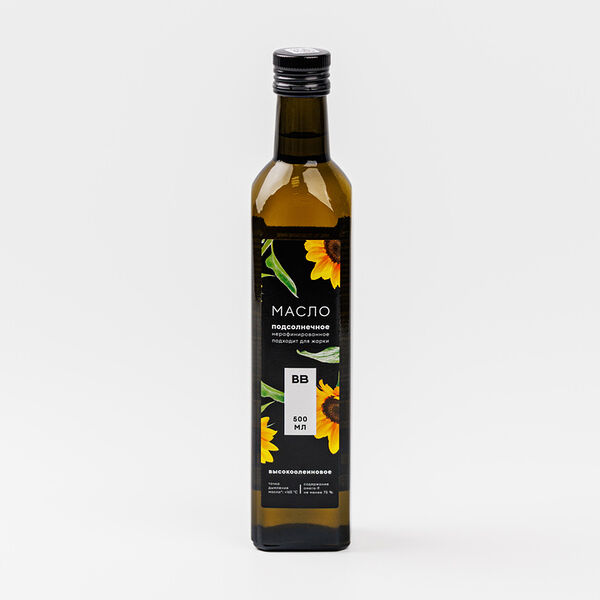 Масло подсолнечное нераф. Вкусвилл высокоолеиновое, стекло