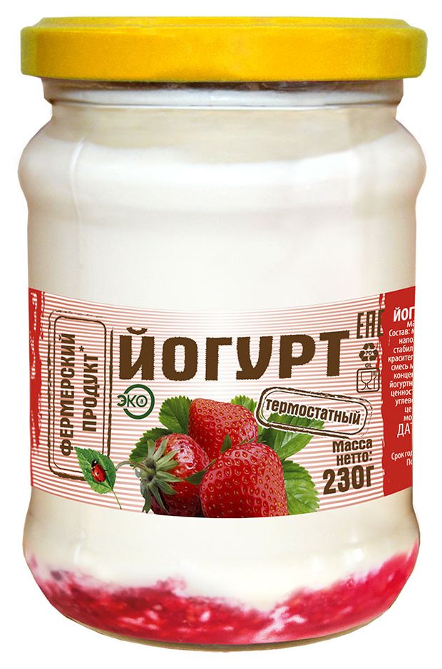 

Йогурт Фермерский продукт клубника 1.5% 230 г