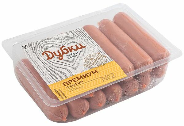 Сосиски Дубки Премиум с сыром