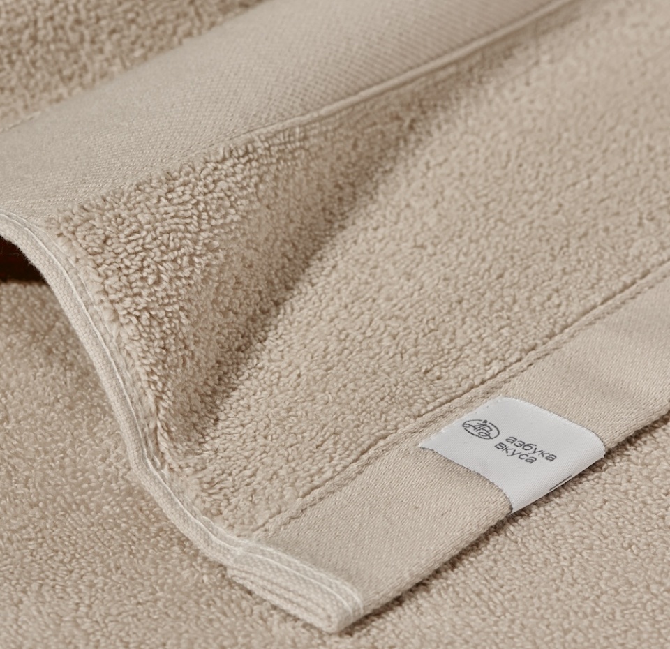 

Полотенце банное Азбука Вкуса Детали бежевое 70x150 см, 1 шт.