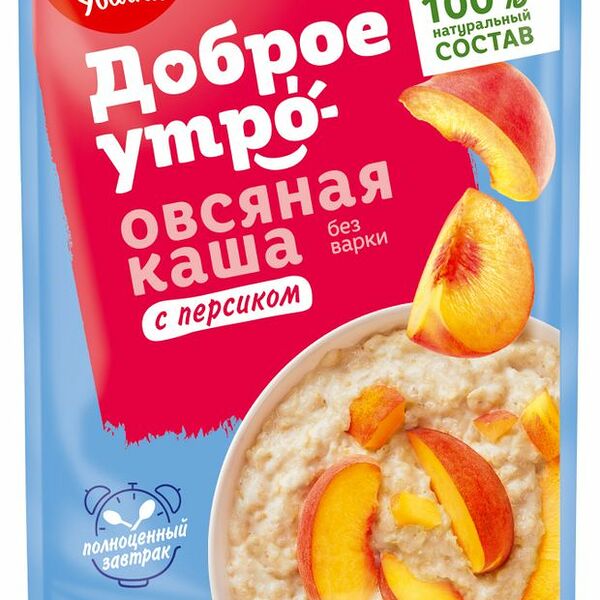 Каша моментальная Увелка овсяная с персиком 