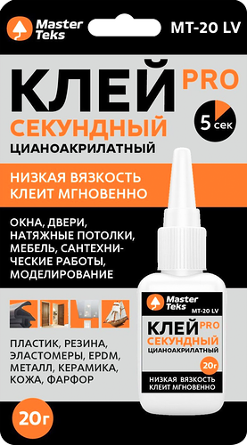 Супер-клей MasterTeks Pro прозрачный 20 г