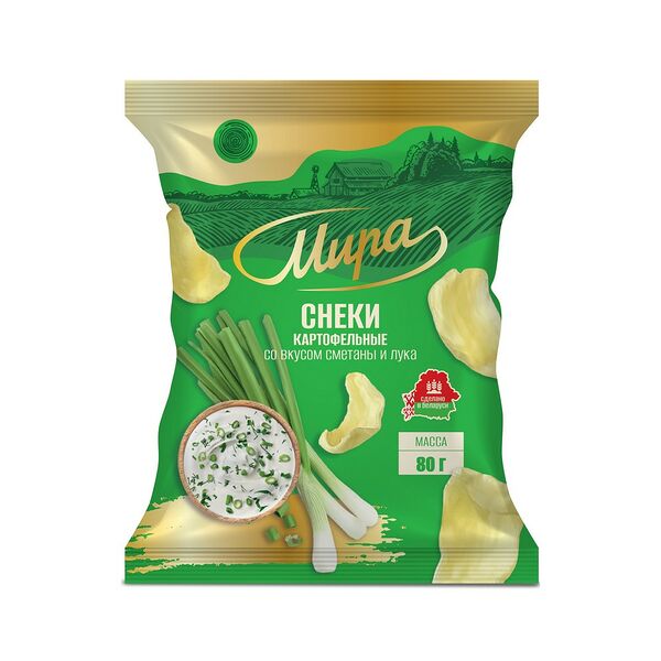 Снеки картоф Мира Сметана и лук 80г