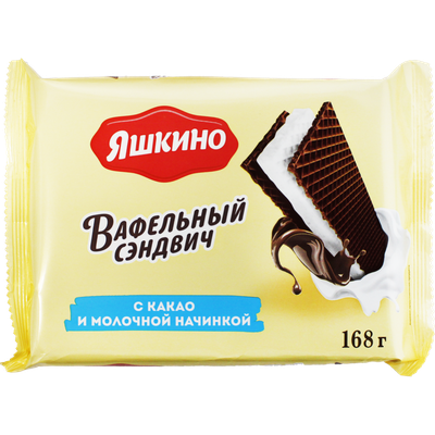 Вафли"ВАФЕЛЬН.СЭНДВИЧ"(какао/м.нач)168г