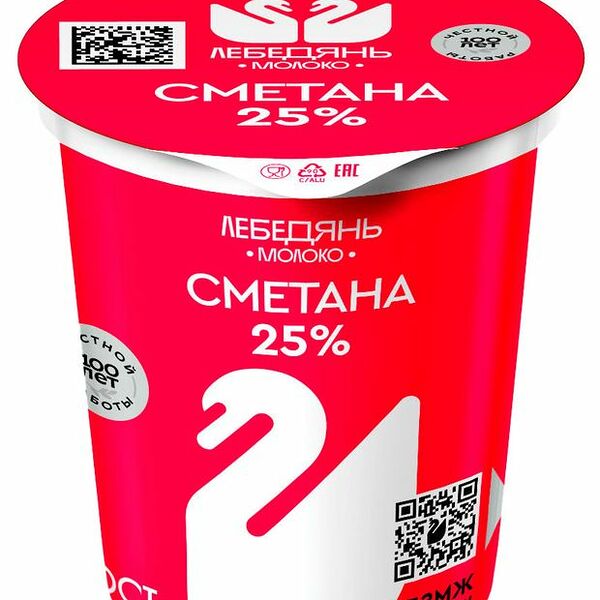 Сметана Лебедяньмолоко 25% 300 г