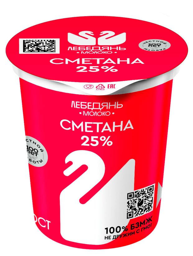 

Сметана Лебедяньмолоко 25% 300 г