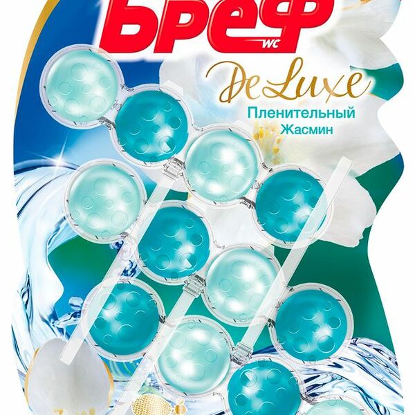 Средство чистящее для унитаза Bref Deluxe, Пленительный жасмин, 3 шт