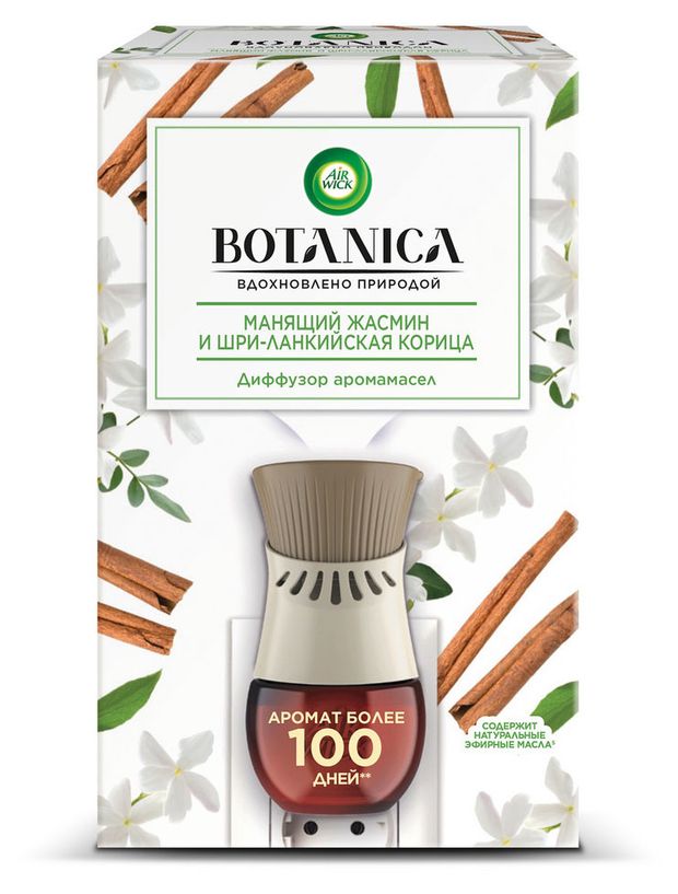 

Диффузор аромамасел Air Wick Botanica + сменный баллон жасмин с корицей 19 мл