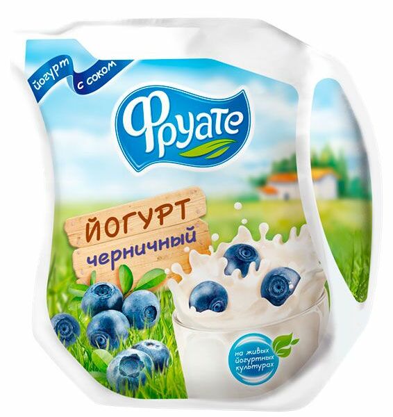 Йогурт питьевой Фруате черничный с соком 1.5% 450 г