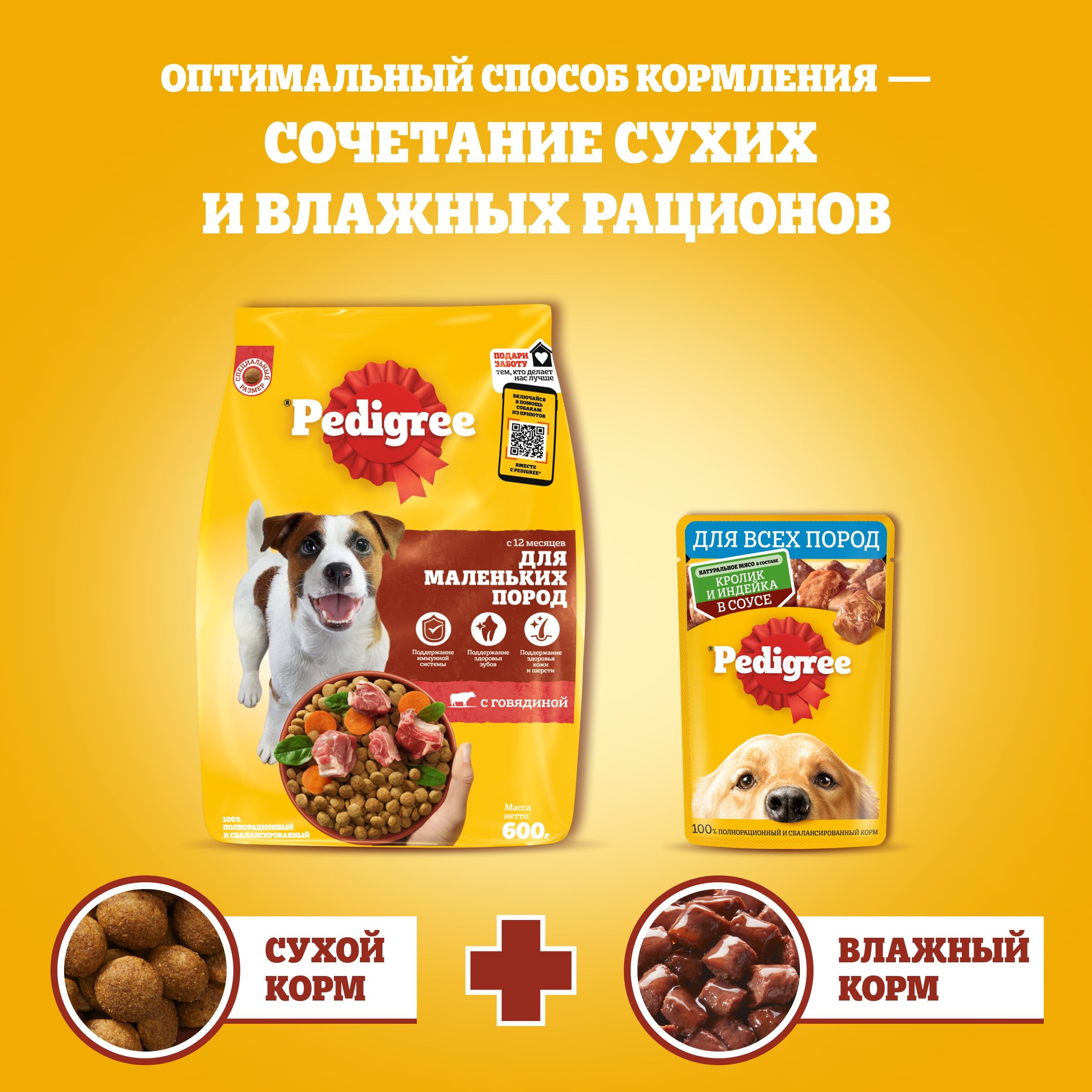 

Сухой корм Pedigree для взрослых собак маленьких пород говядина 2 кг