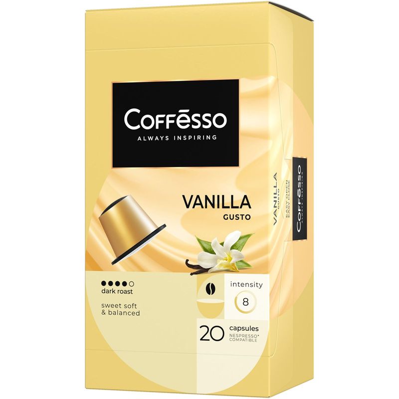 

Кофе молотый в капсулах Coffesso Vanilla со вкусом и ароматом ванили 20 шт