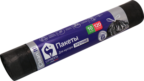 

Пакеты для мусора Lomberta с затяжкой 35мкм 120л 10шт
