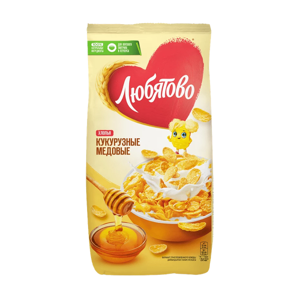 Завтрак Любятово хлопья кукурузные медовые 250 г