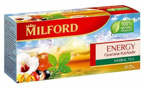Чайный напиток красный Milford Energy в пакетиках 40 г