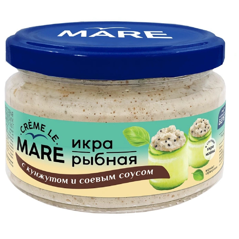 

Икра рыбная Балтийский Берег Creme Le Mare с кунжутом и соевым соусом 165 г