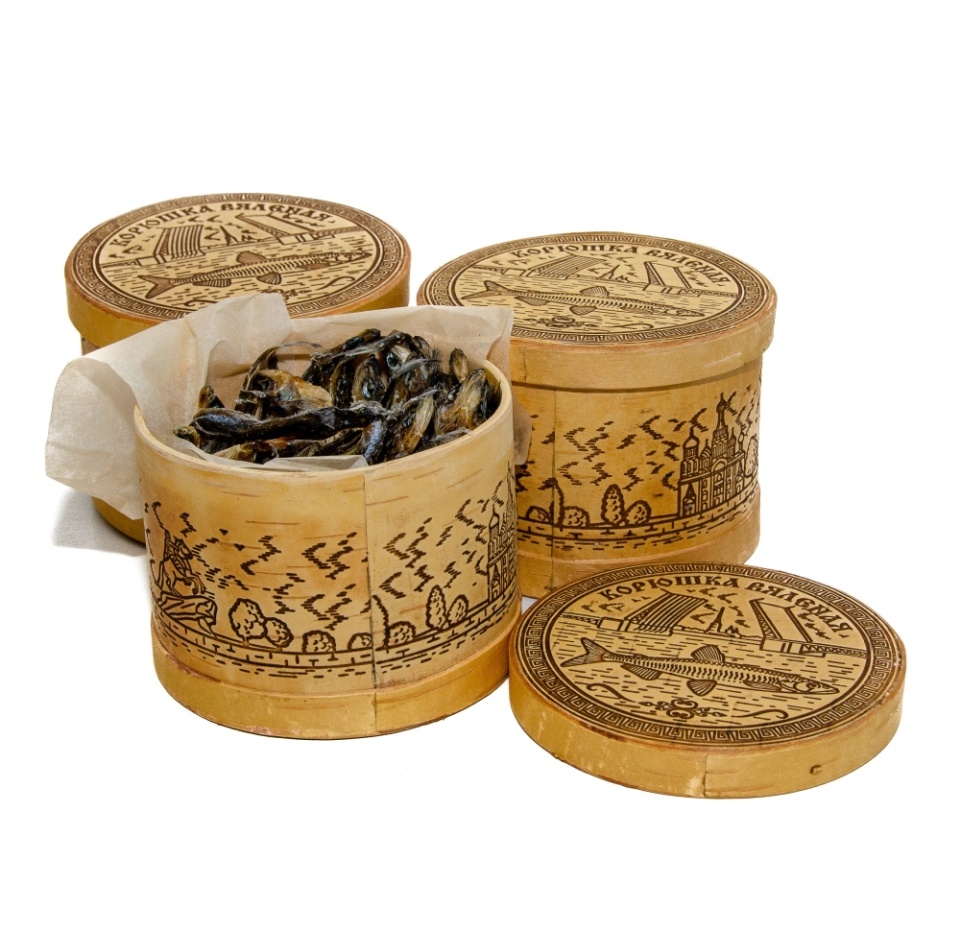 

Корюшка вяленая в туеске из бересты 100 г