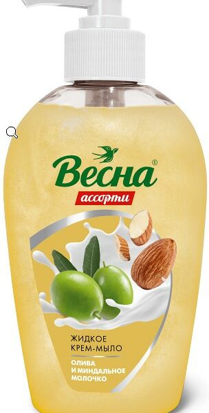 Жидкое крем-мыло весна 280 г ассорти олива и миндальное молочко