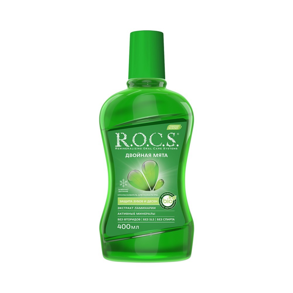 

Ополаскиватель для полости рта R.O.C.S. Двойная мята 400 мл