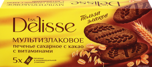 

Печенье сахарное Delisse мультизлаковое с какао 225 г