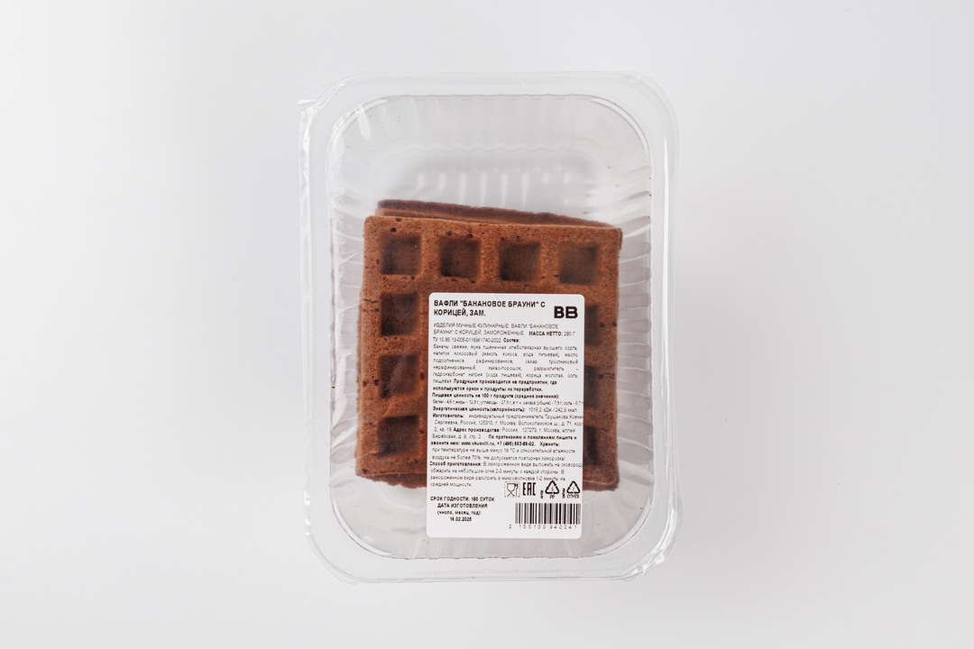 

Вафли "банановое брауни" с корицей, зам.(Продукт замороженный) 280 г