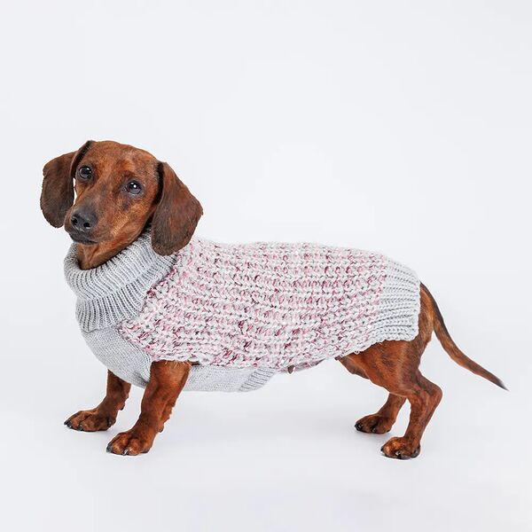 Свитер вязаный для собак, 25 см, фиолетовый