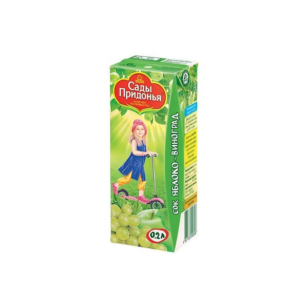 Сок ябл-виногр осв., восст. пакет 0,2л ДП с 8 мес. Сады Придонья