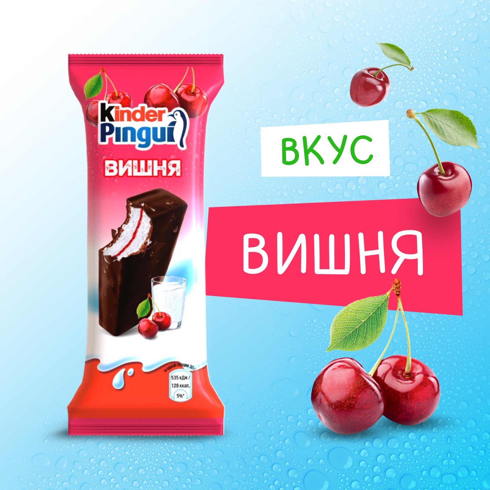 

Пирожное Kinder Pingui бисквитное с вишней 30 г