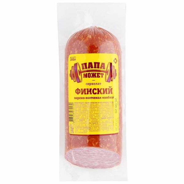 Колбаса Папа может! сервелат Финский варёно-копчёная 350 г
