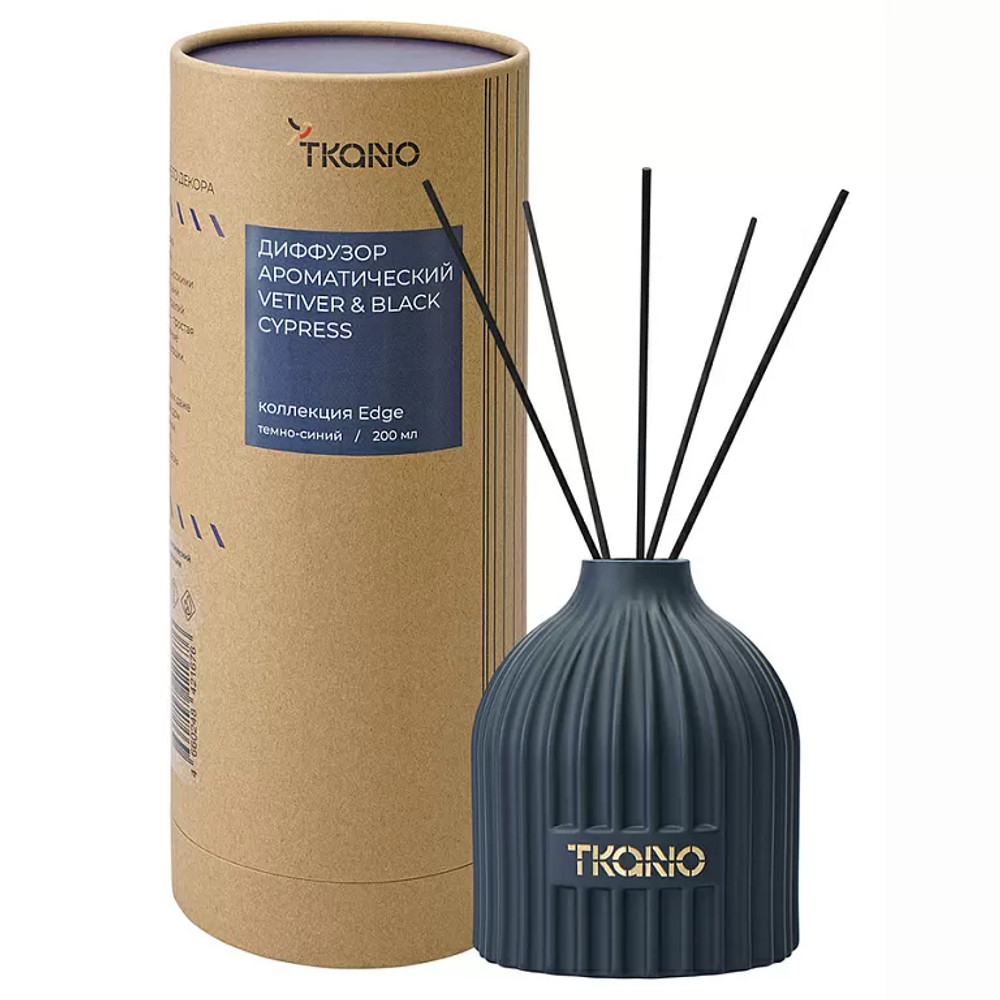 

Диффузор ароматический Tkano Vetiver&Black cypress из коллекции Edge тёмно-синий 200 мл