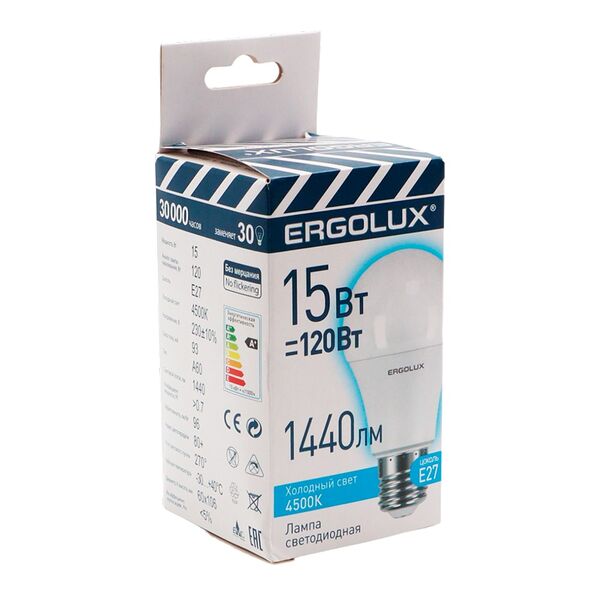 Лампа светодиодная Ergolux LED-A60 E27 15Вт