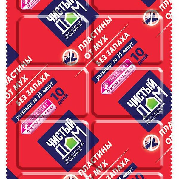 Пластины Чистый дом от мух и комаров 10 шт.