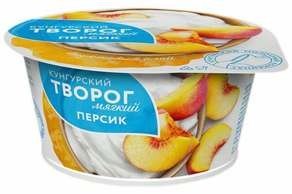 Творог мягкий персик, 3.5% Кунгурский МК 120 г