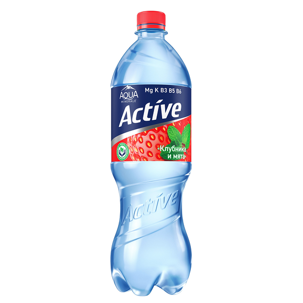 Вода негазированная Aqua Minerale Active Клубника и мята 1 л