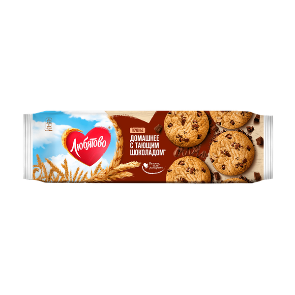 Печенье Любятово домашнее сдобное с шоколадом 156 г