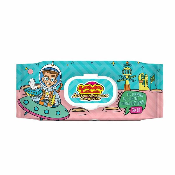 Салфетки влажные детские Lava Lava без отдушки 80 шт