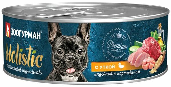 Корм влажный для собак Зоогурман Holistic Утка индейка и картофель 100 г
