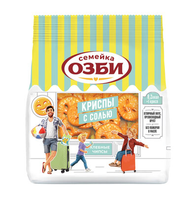 Чипсы хлебные Семейка Озби Криспы с морской солью 100 г