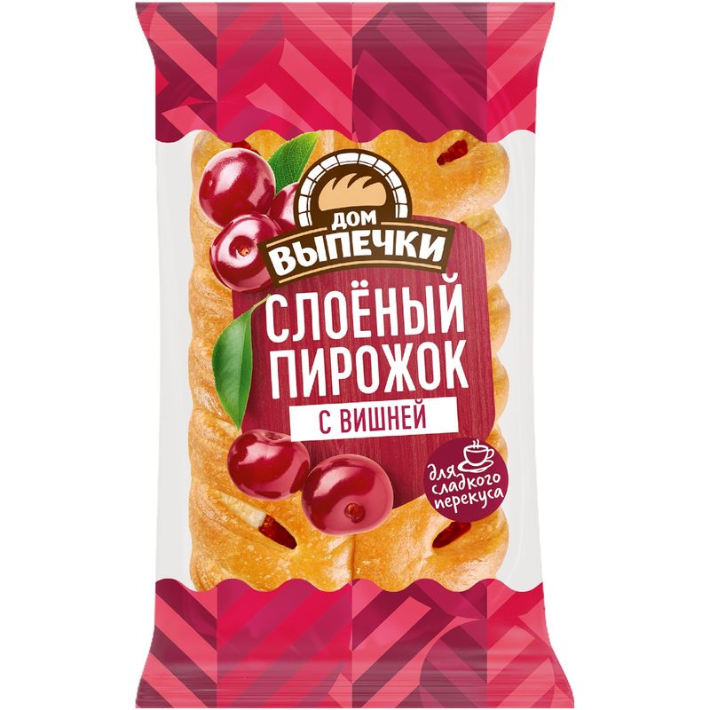 

Пирожок Дом Выпечки Слоеный с вишней 70 г