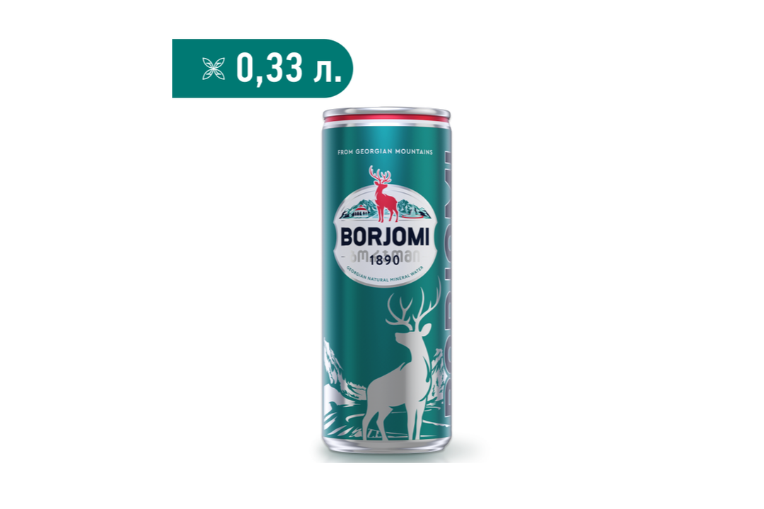 

Вода Borjomi минеральная газированная 0.33 л