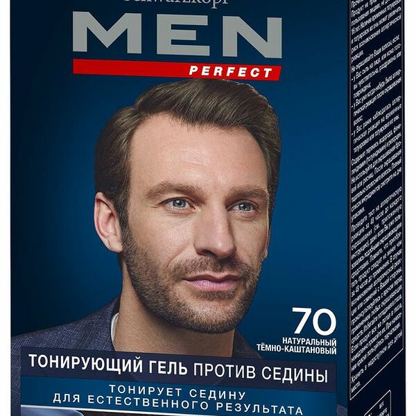 Гель тонирующий Schwarzkopf Men Perfect натуральный против седины 70 Темно-каштановый