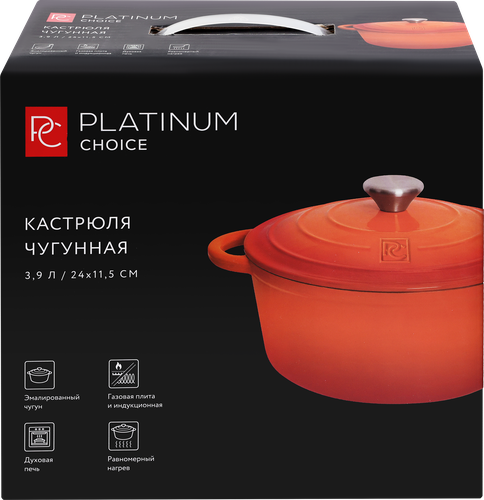 

Кастрюля Platinum choice индукция эмаль, чугун 3.9 л