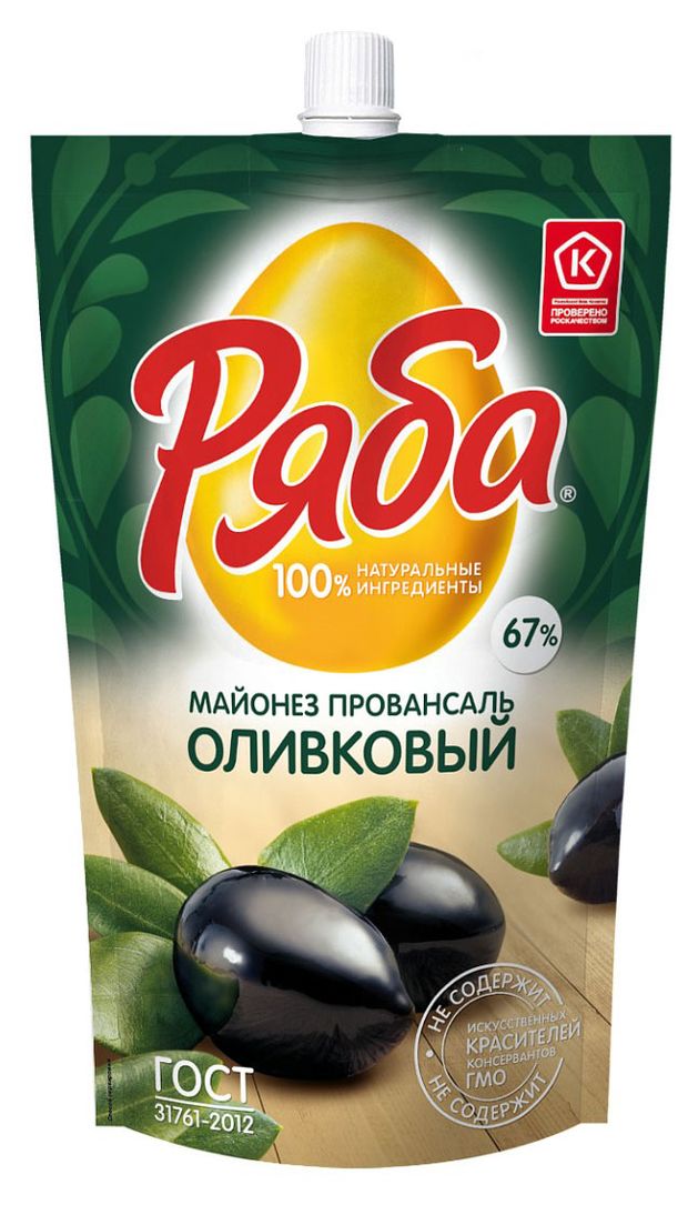 

Майонез Ряба Провансаль оливковый 67%, 330 г