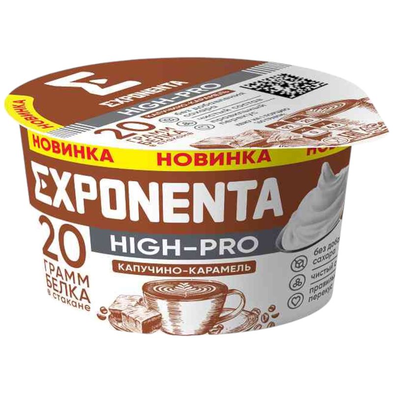 

Продукт кисломолочный Exponenta High-Pro Капучино-карамель 0% 160 г