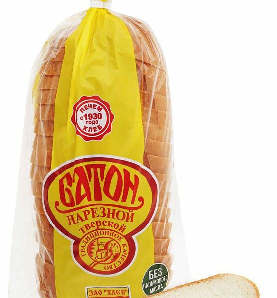 Батон ЗАО Хлеб Тверской нарезной 330 г
