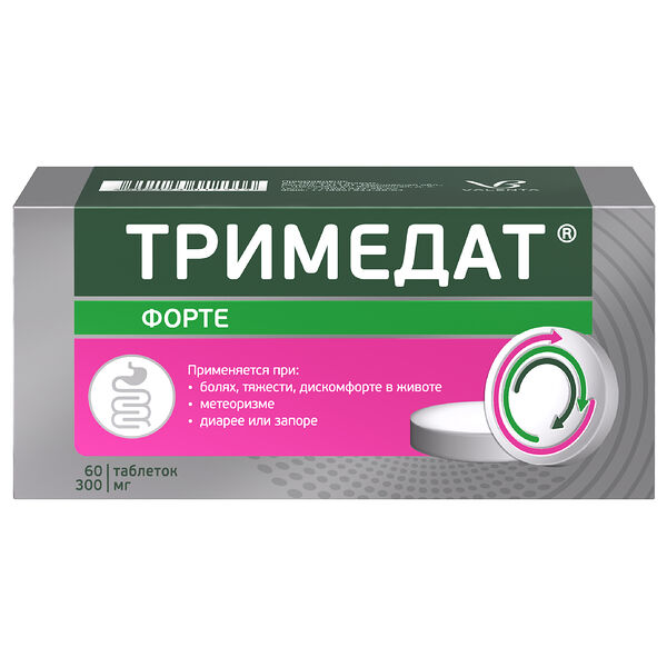 Тримедат форте таблетки с пролонгированным высвобождением 300 мг 60 шт 