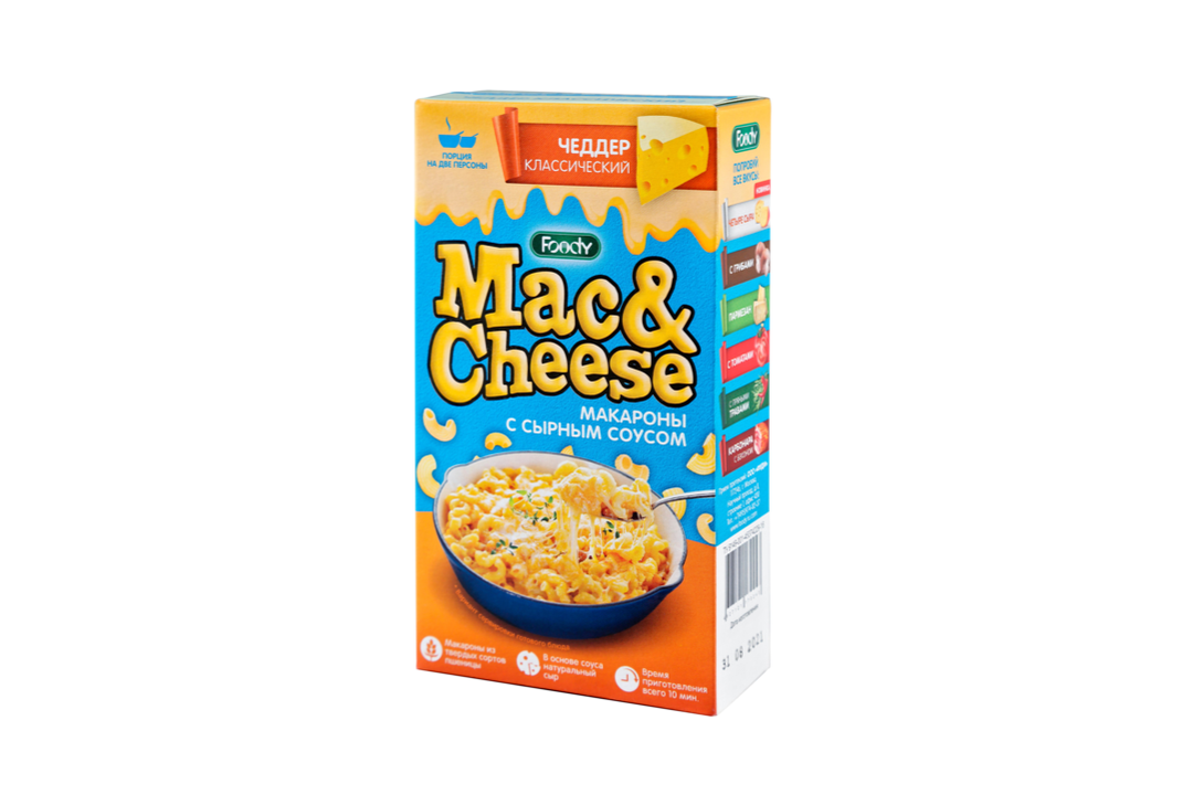 

Макаронные изделия с сырным соусом Foody Mac&Cheese Чеддер классический 143 г